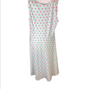 LuLa Roe Maxi Dress 2xl Sleeveless Teal With pink Polka dots